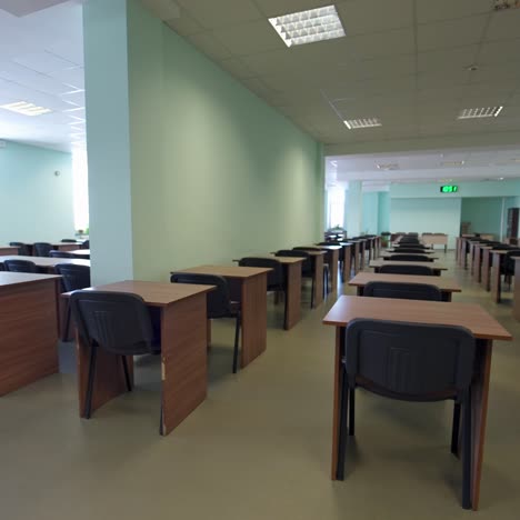 modern classroom without students