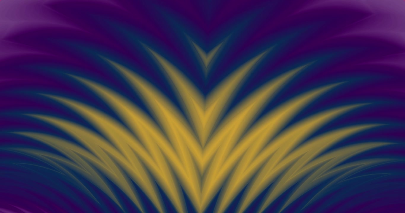 Abstract Fractal Animation with Golden Spikes and Purple Background
