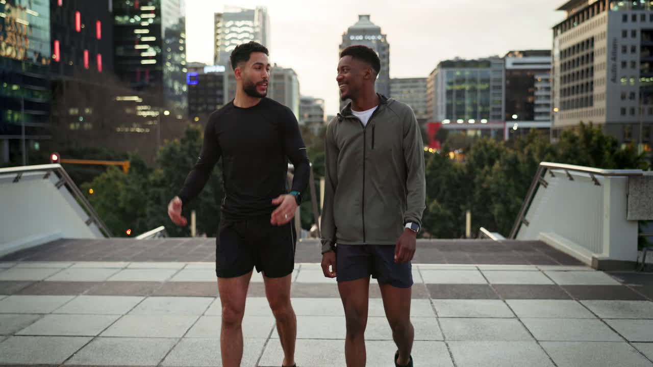 Fitness friends, men high five