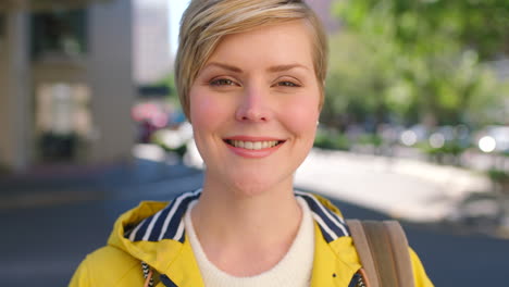 portrait of a beautiful smiling woman looking