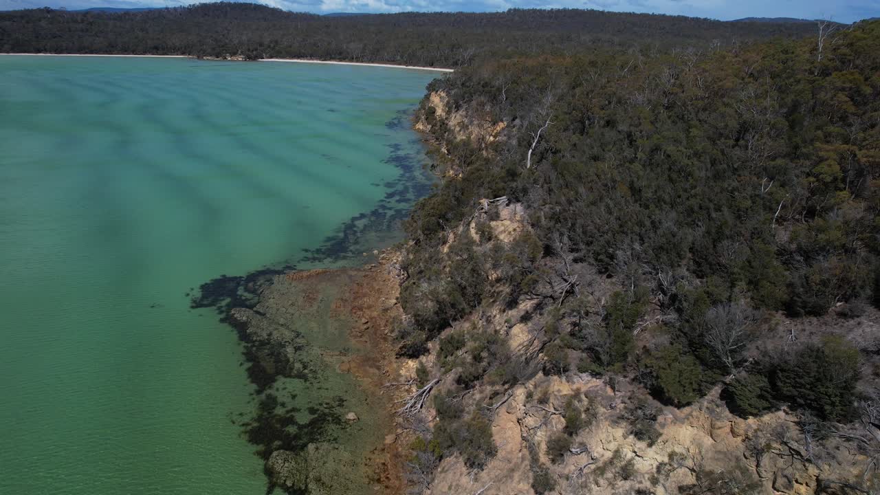 Tranquil Scene At Lime Bay State Reserve In Tasmania, Australia - Aerial Shot