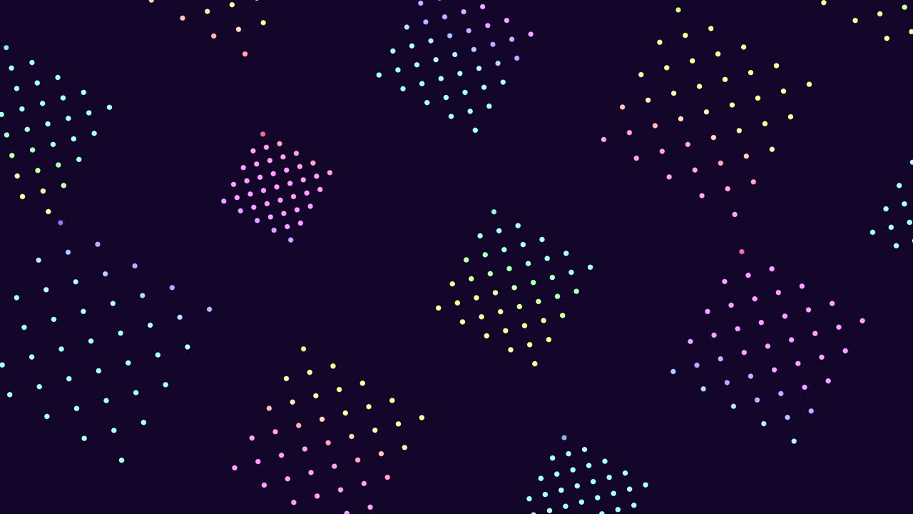 patrón geométrico punteado vibrante en fondo oscuro