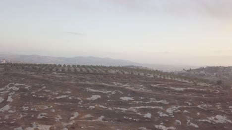 aerial view of the barren hills of arraba palestine