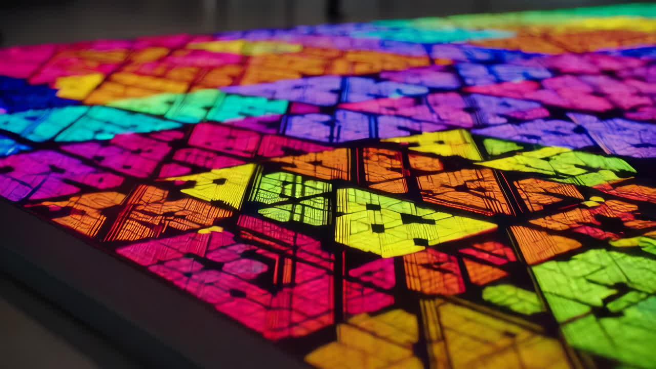 Colorful Geometric Stained Glass Pattern