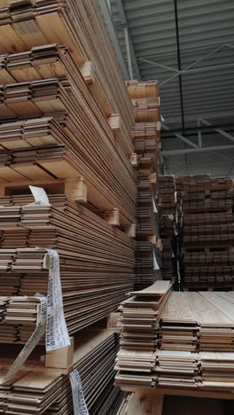 factory for the production of parquet board. modern industrial factory vertical video