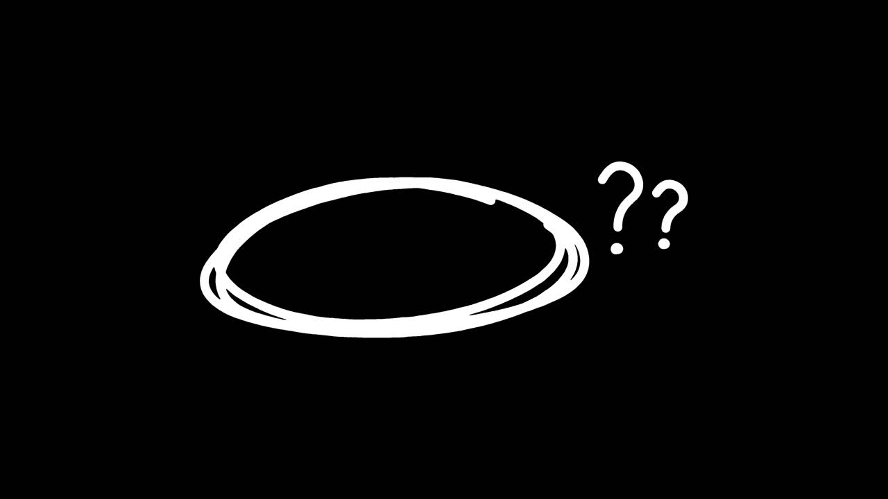 Animated Hand-Drawn Oval with Question Marks