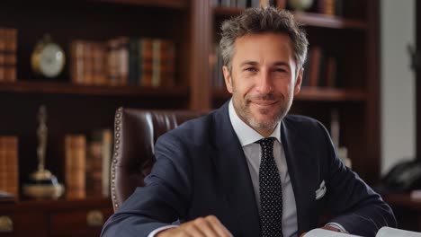 portrait of a smiling businessman in his office