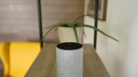 smart home device gets activated with voice command, static