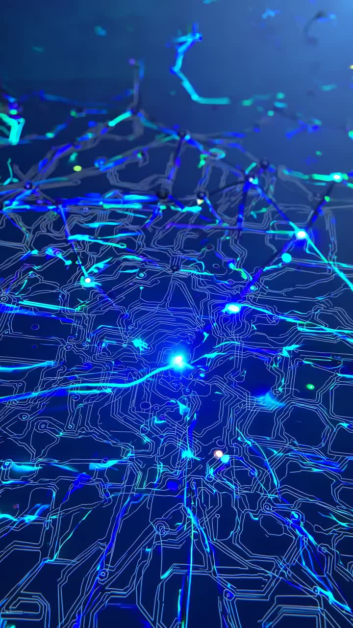A futuristic video concept of a glowing circuit board video. Live mobile wallpaper