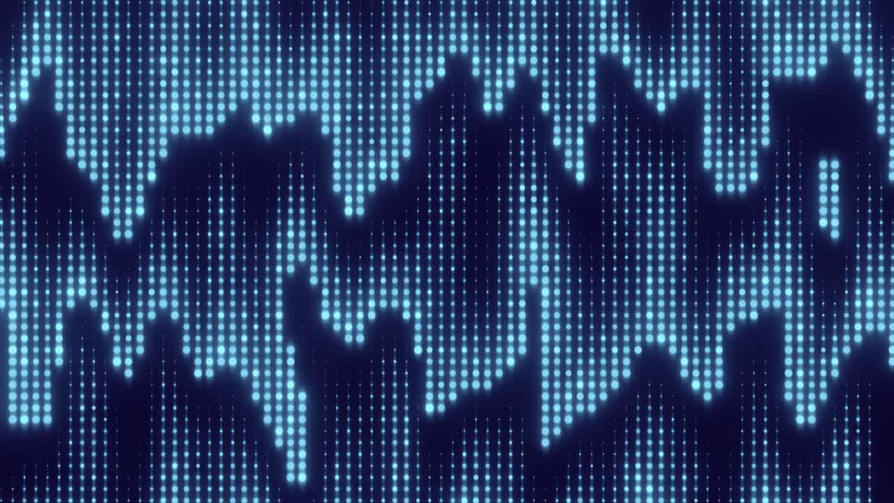 Seamless Loop of Pulsating Blue Digital Dots