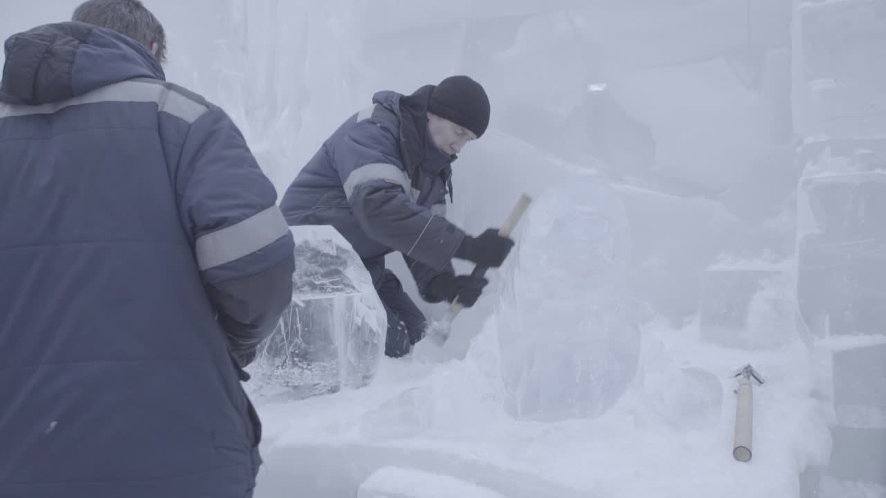 Ice Carving in Progress