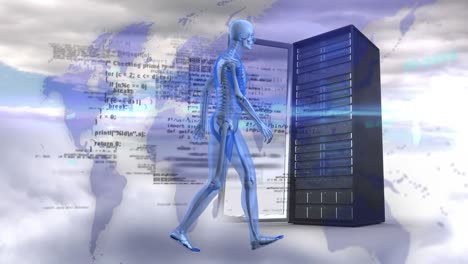 Animation-of-data-processing-and-skeleton-over-server