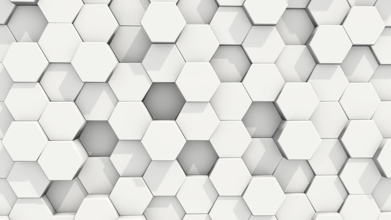 fondo de bucle sin costuras de hexágono abstracto blanco en 3d