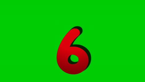 number 6 six sign symbol animation motion graphics on green screen background,drop down cartoon number video number for video elements