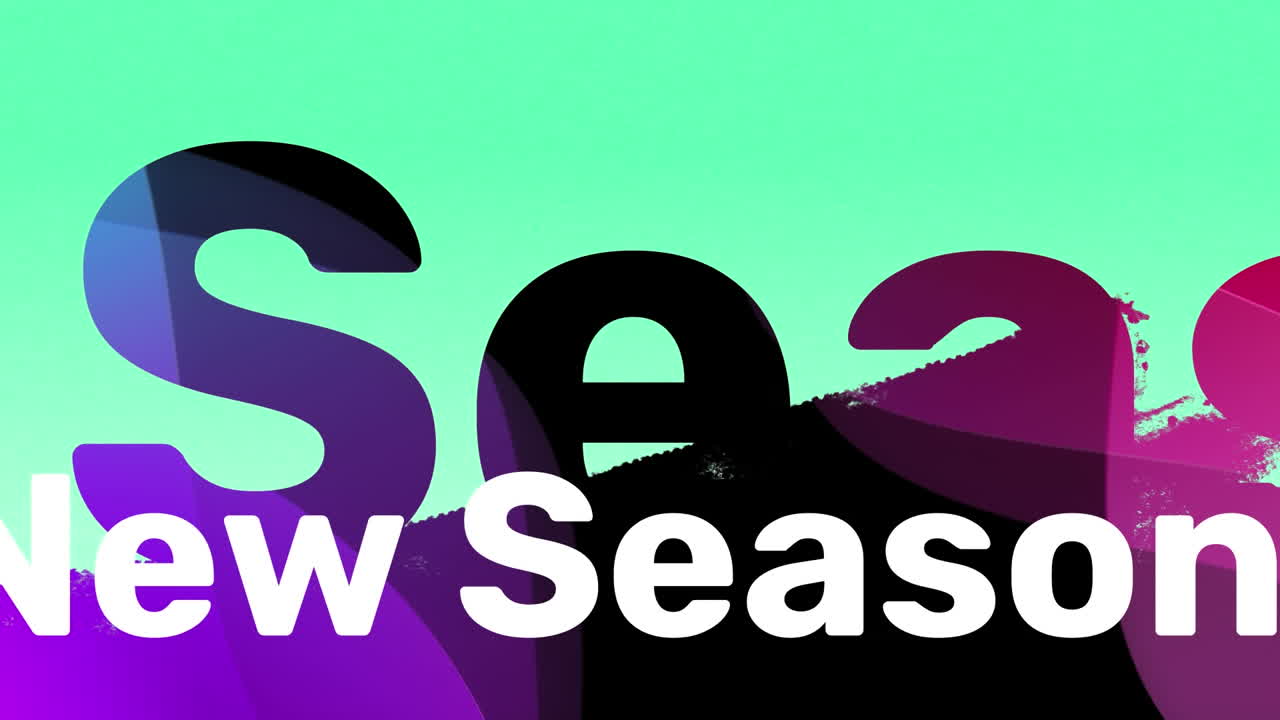 animación de nuevas colecciones texto sobre sombra sobre fondo azul