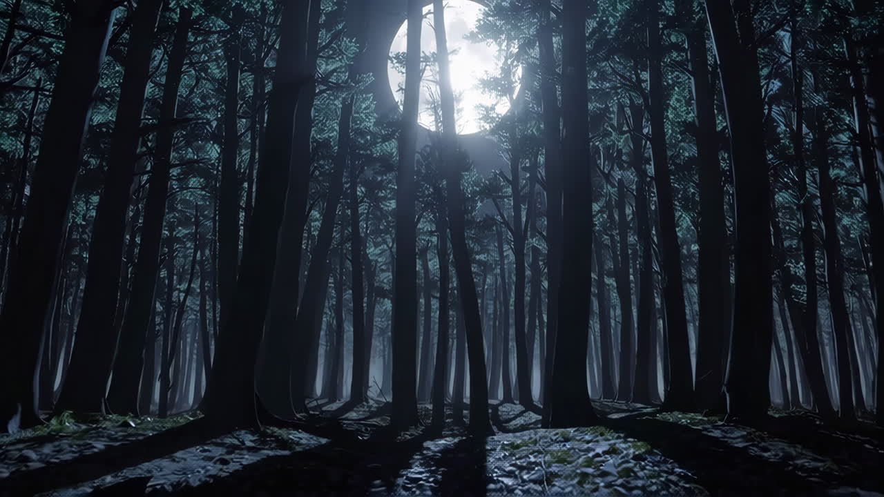 Spooky Moonlight Forest