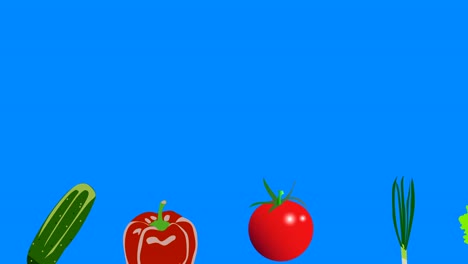 vegetables elements animation chroma key background removable, seamless loop