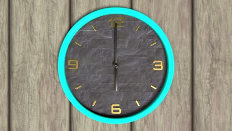 animación 3d de reloj de forma redonda en la pared. patrón sin costuras de tiempo en movimiento.