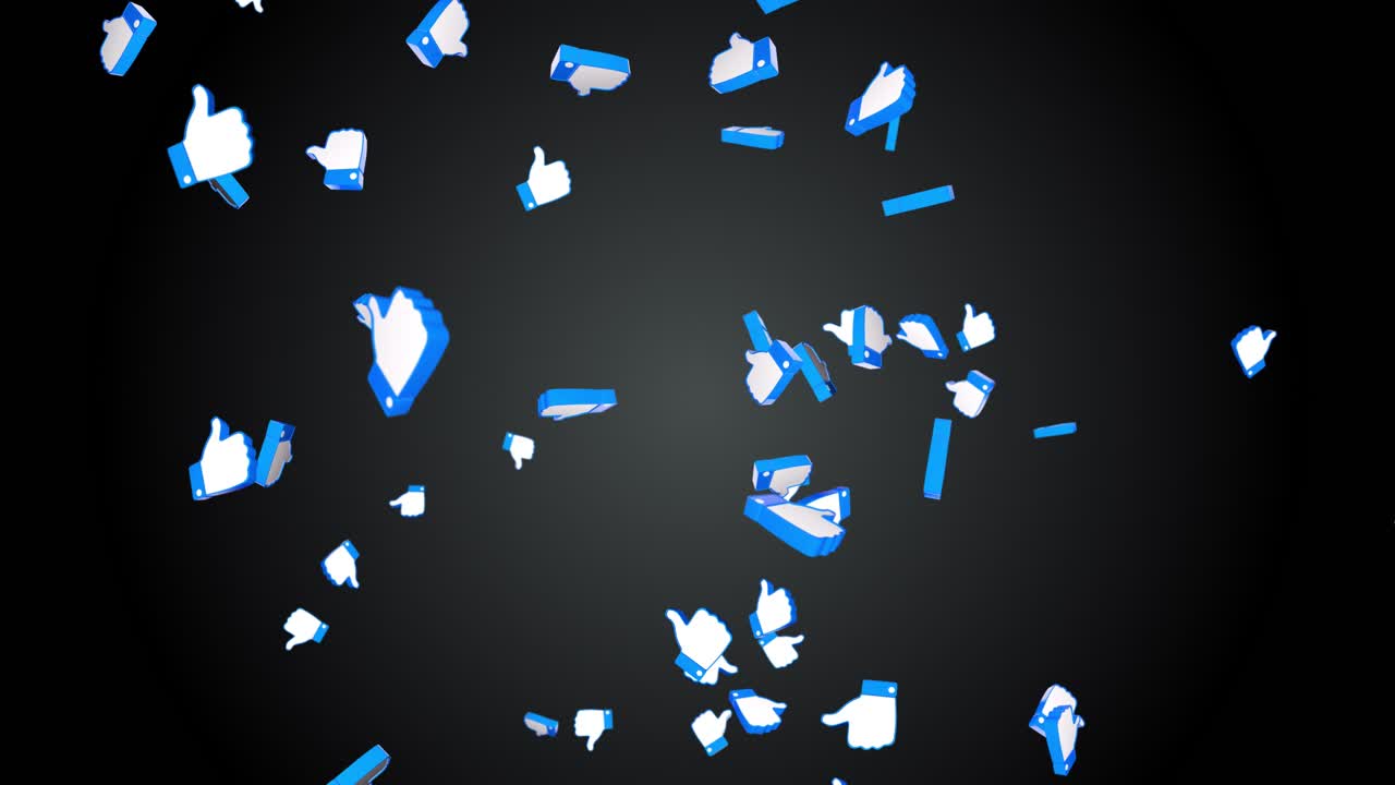 Thumbs up sign good like correct sign animated icon on screen social media network or technologic