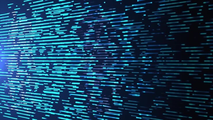 digital Abstract directional neon lines geometric line strips flowing loop background 4K 3D.