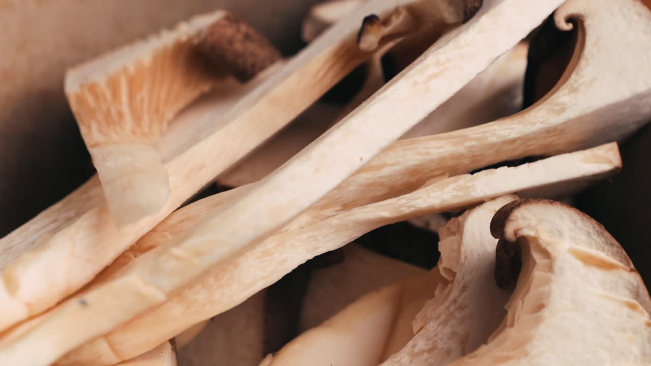Close-up of sliced mushrooms