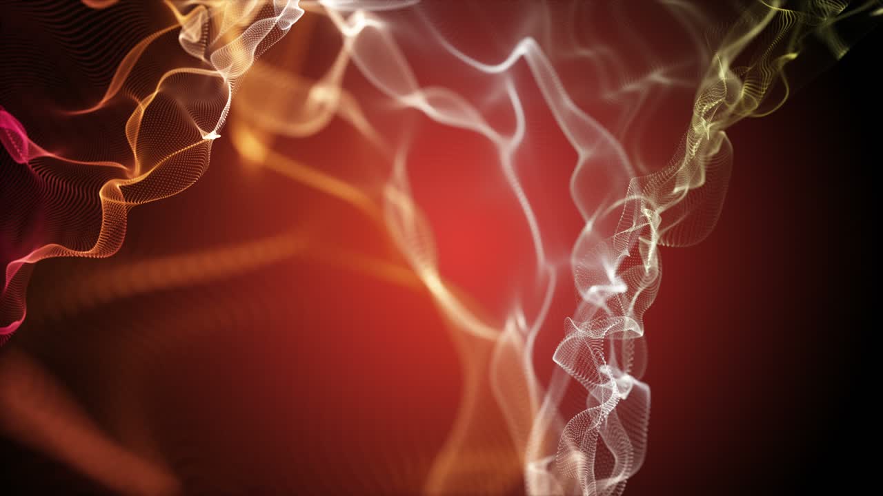 천천히 움직이는 입자 파동 물체와 함께 미래의 애니메이션, 4096x2304 루프 4k