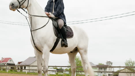 mujer montando un caballo