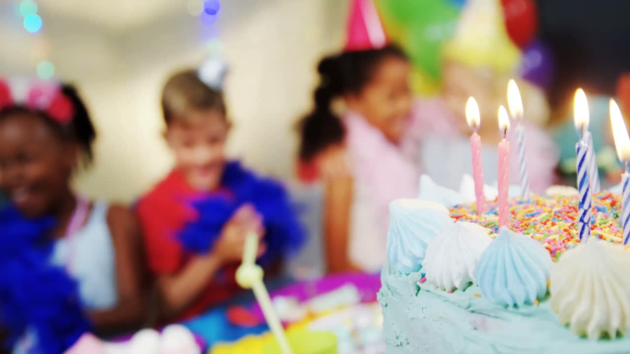 Close-up of birthday cake 4k