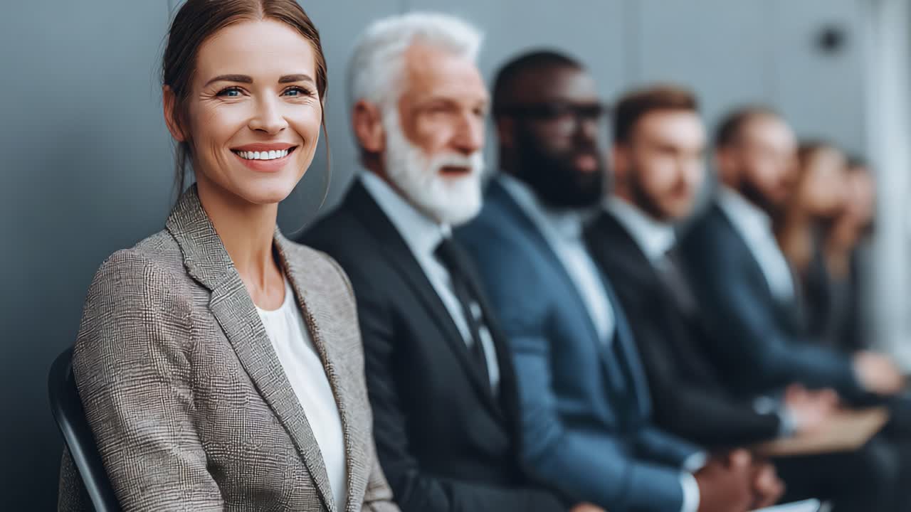 A Captivating Professional Snapshot: Engaging Expressions from a Diverse Group of Individuals Showcasing Confidence and Success in a Business Setting