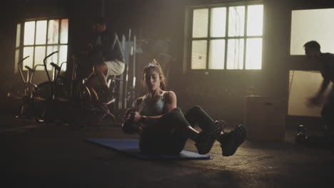 group workout session in gym
