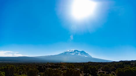 cinemagraph of the sun shining over majestic mount kilimanjaro