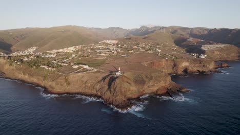 aerial view of san sebastian de la gomera and the lighthouse. drone shot