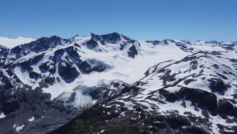 Imágenes-Aéreas-Sobre-El-Terreno-De-La-Montaña-Nevada-Cerca-De-Los-Prados-De-Pemberton-En-El-Pico-Del-Pan-De-Azúcar-Bc-Canada-4k