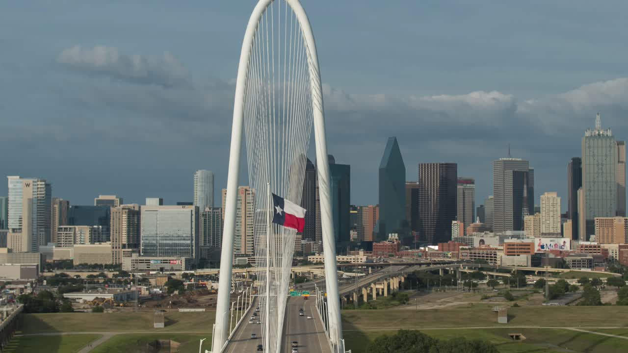 Establishing aerial shot of downtown Dallas