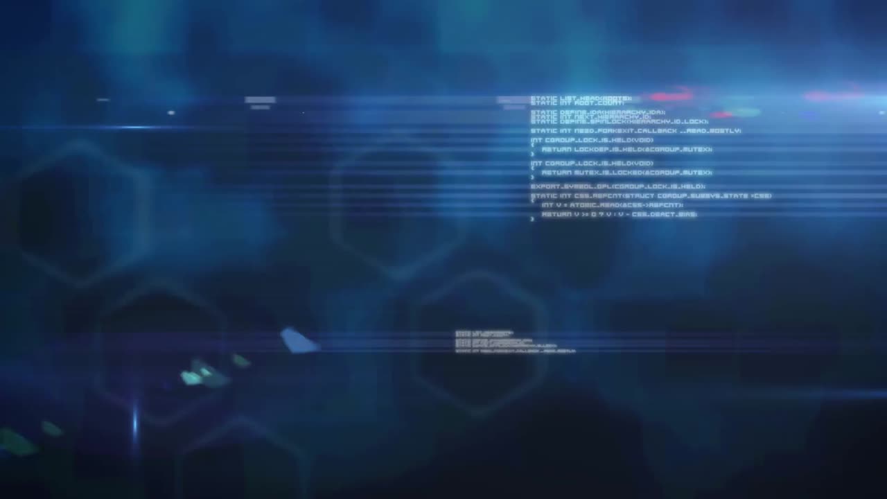 Animation of data processing over navy background