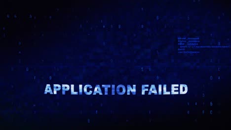 application failed error message on digital display