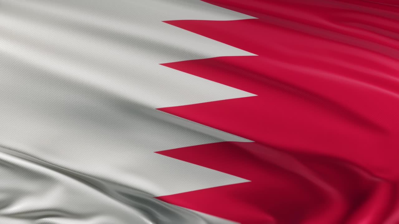 Bandiera del Bahrain che sventola al vento