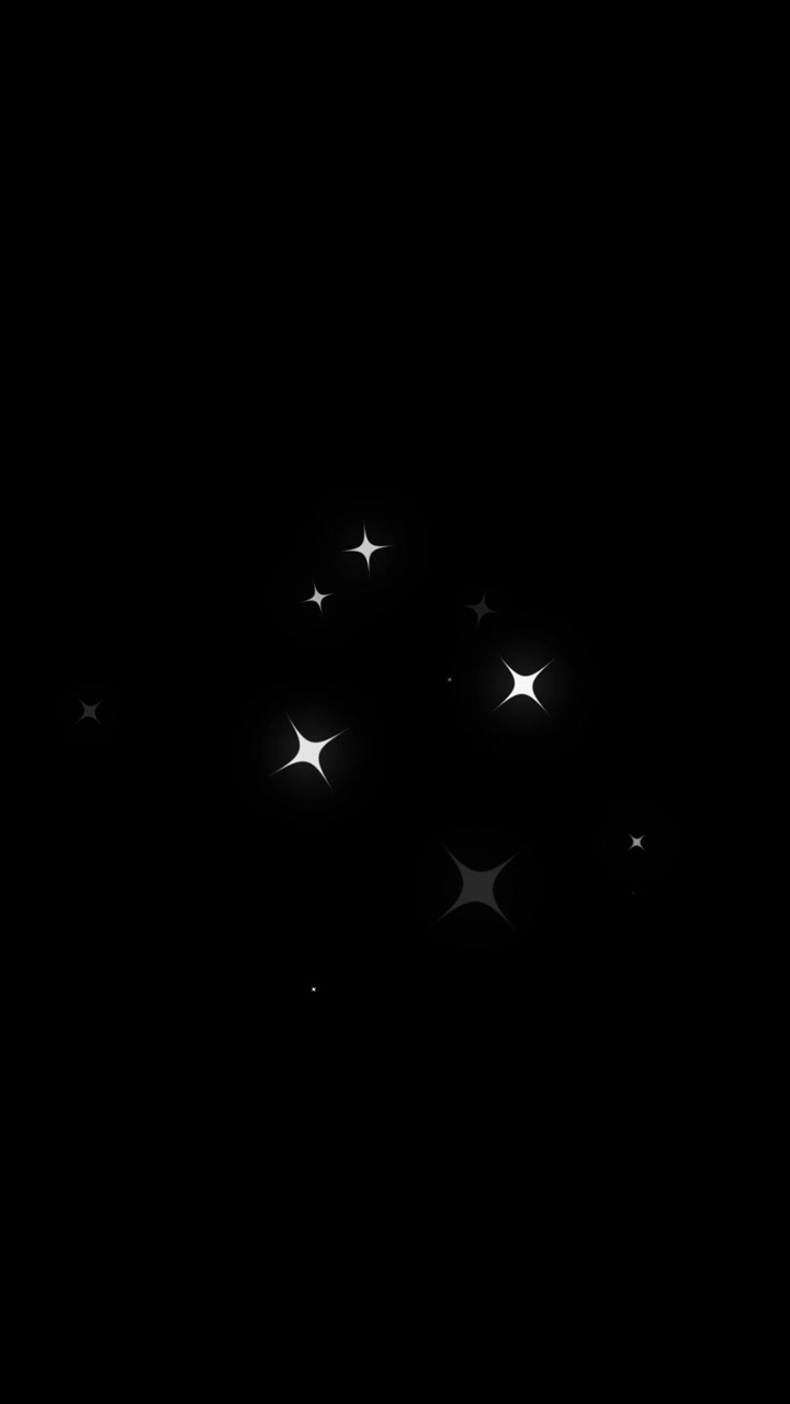 Animated White Sparkling Stars on Black Background