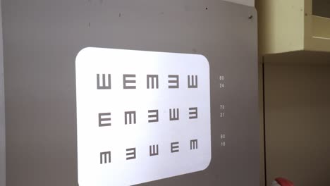 eye chart with letters to measure visual acuity. zoom out