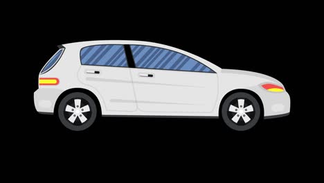 car animation. modern sedan. looped animation with alpha channel. 4k resolution