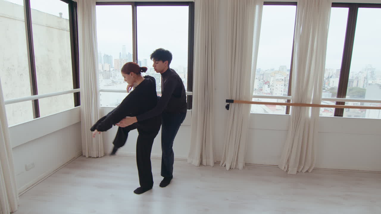 Contemporary Dancers Having Rehearsal in Studio