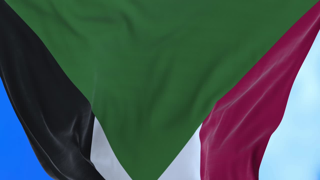 un bucle sin costuras de la bandera de sudán.