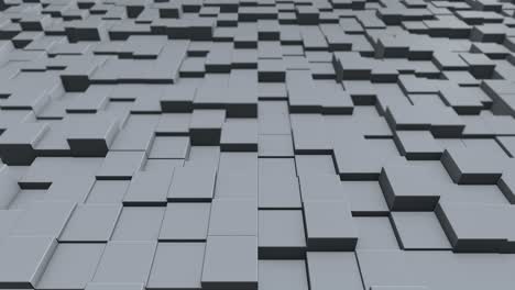 grey cube landscape growing in abstract manner