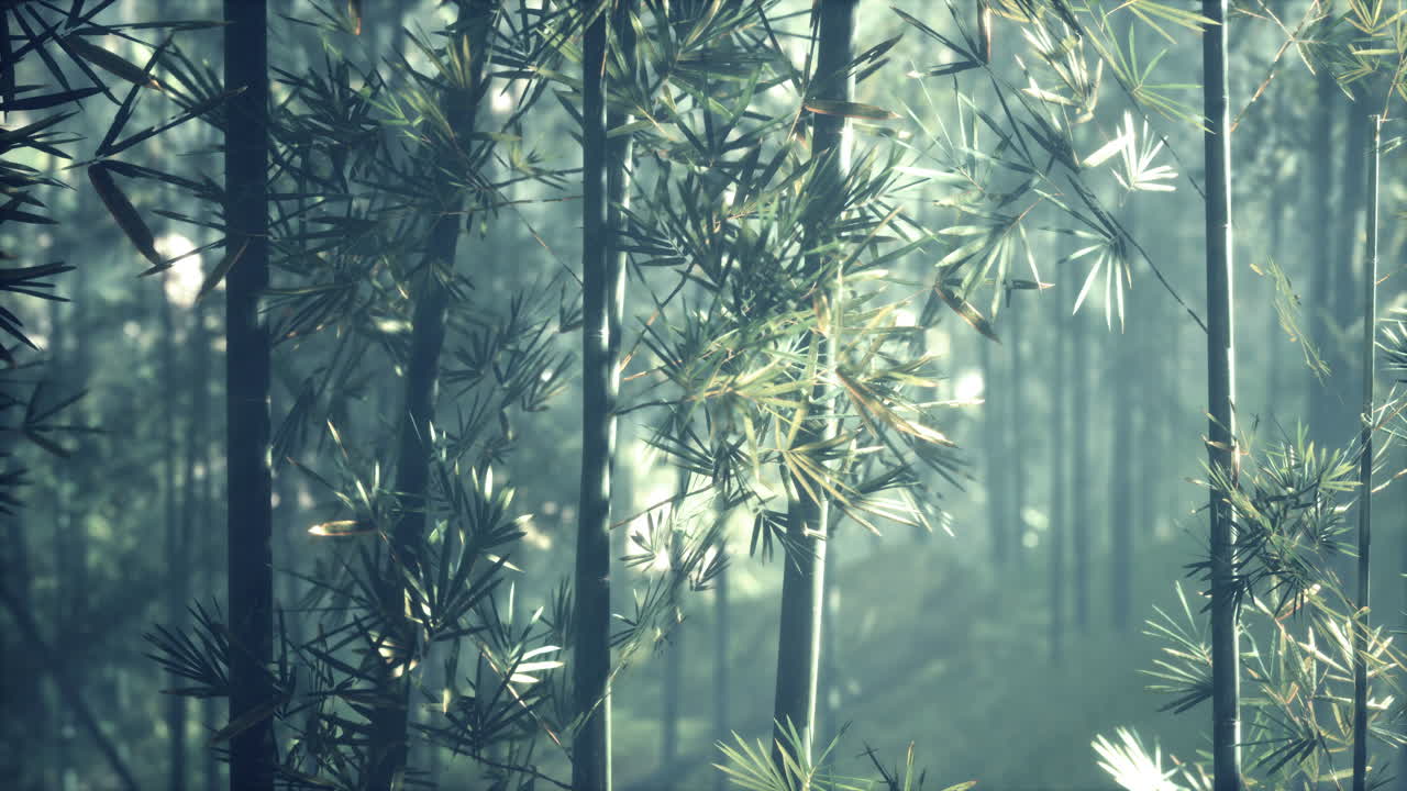 un sereno bosque de bambú
