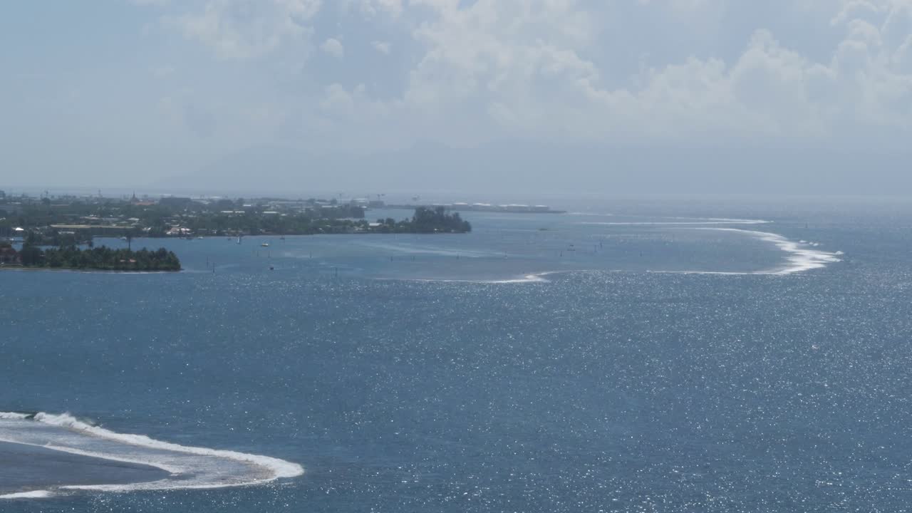 Beautiful view of the capital city Papeete,Tahiti, French Polynesia.Overseas collectivity of the French Republic
