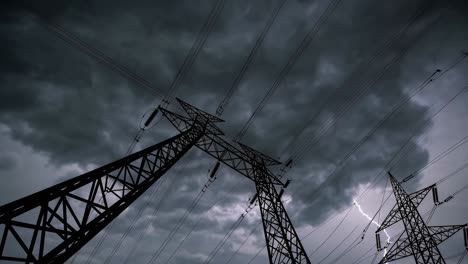 power lines during a lightning storm