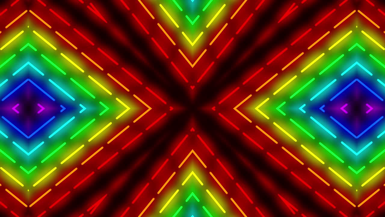 Neon geometric pattern illumination animation motion graphics
