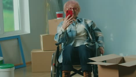 an elderly disabled woman in a wheelchair talks on (2).mov | 4k, aging, alzheimers disease, anxiety