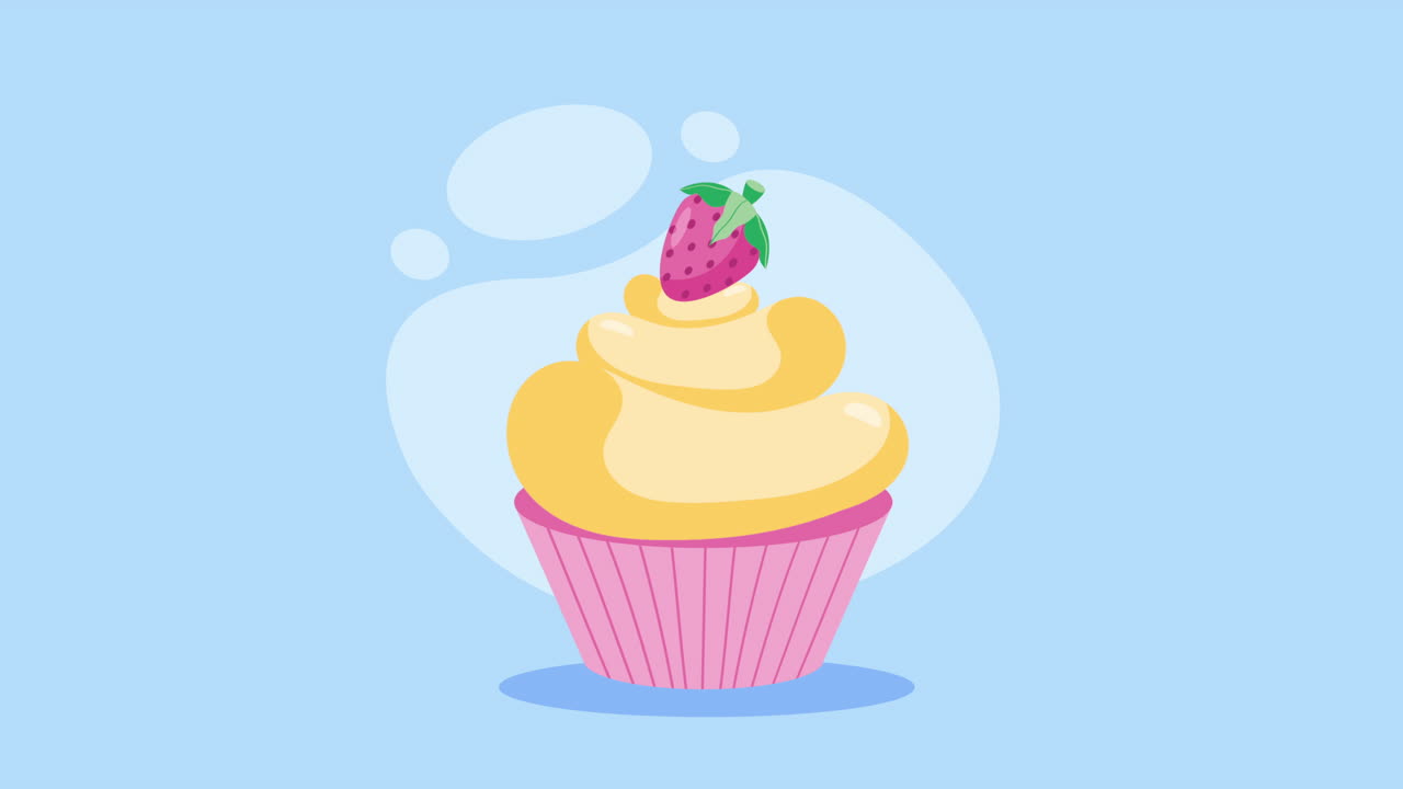 Illustrazione di cupcake alla fragola