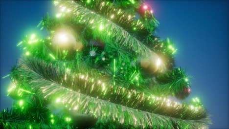 Joyful-studio-shot-of-a-Christmas-tree-with-colorful-lights